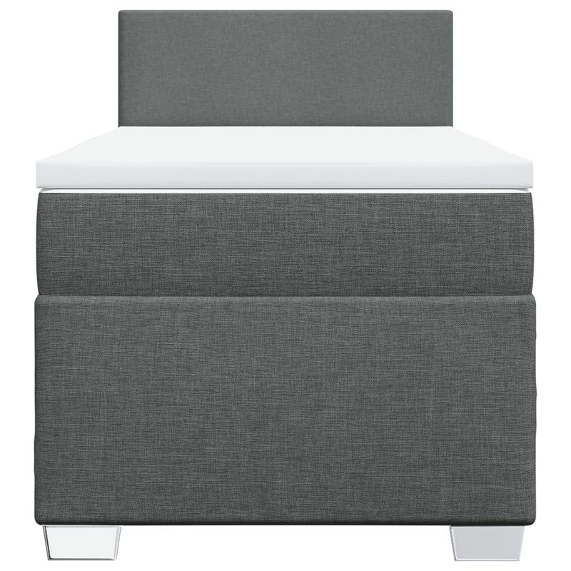 Casa si Gradina - Mobilier - Paturi si accesorii - Paturi - Pat box spring cu saltea, gri inchis, 90x190 cm, textil - Infinity.ro