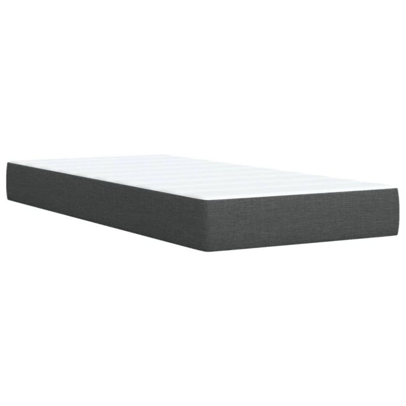Casa si Gradina - Mobilier - Paturi si accesorii - Paturi - Pat box spring cu saltea, gri inchis, 90x190 cm, textil - Infinity.ro