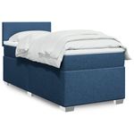 Casa si Gradina - Mobilier - Paturi si accesorii - Paturi - Pat box spring cu saltea, albastru, 80x200 cm, textil - Infinity.ro