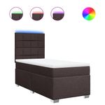 Casa si Gradina - Mobilier - Paturi si accesorii - Paturi - Pat box spring cu saltea, maro inchis, 90x200 cm, textil - Infinity.ro