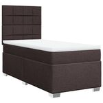Casa si Gradina - Mobilier - Paturi si accesorii - Paturi - Pat box spring cu saltea, maro inchis, 90x200 cm, textil - Infinity.ro
