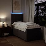 Casa si Gradina - Mobilier - Paturi si accesorii - Paturi - Pat box spring cu saltea, maro inchis, 90x200 cm, textil - Infinity.ro