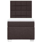 Casa si Gradina - Mobilier - Paturi si accesorii - Paturi - Pat box spring cu saltea, maro inchis, 90x200 cm, textil - Infinity.ro