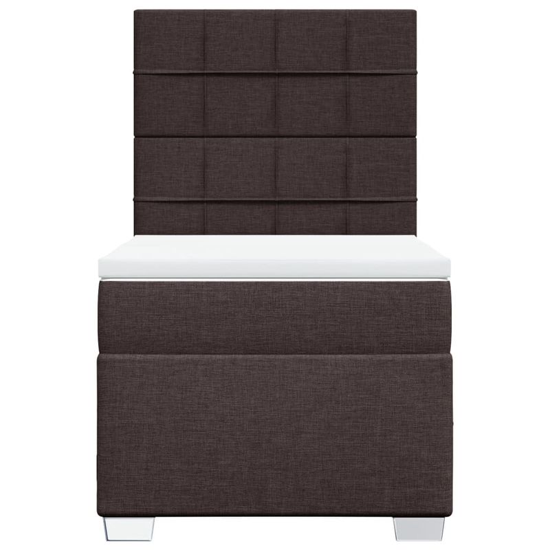 Casa si Gradina - Mobilier - Paturi si accesorii - Paturi - Pat box spring cu saltea, maro inchis, 90x200 cm, textil - Infinity.ro