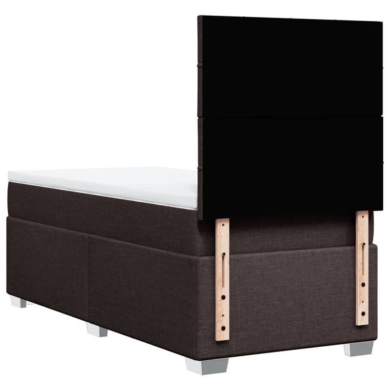 Casa si Gradina - Mobilier - Paturi si accesorii - Paturi - Pat box spring cu saltea, maro inchis, 90x200 cm, textil - Infinity.ro