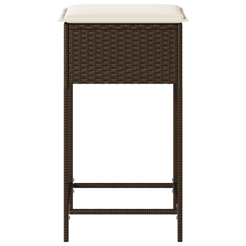 Casa si Gradina - Gradina si terasa - Mobilier exterior - Scaune si sezlonguri gradina - Scaune de bar cu perne, 2 buc., maro, poliratan - Infinity.ro