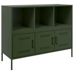 Casa si Gradina - Mobilier - Comode si corpuri - Comode - Dulap, verde masliniu, 100,5x39x79 cm, otel laminat la rece - Infinity.ro