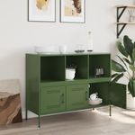 Casa si Gradina - Mobilier - Comode si corpuri - Comode - Dulap, verde masliniu, 100,5x39x79 cm, otel laminat la rece - Infinity.ro