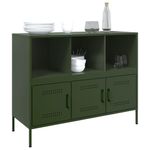 Casa si Gradina - Mobilier - Comode si corpuri - Comode - Dulap, verde masliniu, 100,5x39x79 cm, otel laminat la rece - Infinity.ro