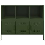 Casa si Gradina - Mobilier - Comode si corpuri - Comode - Dulap, verde masliniu, 100,5x39x79 cm, otel laminat la rece - Infinity.ro