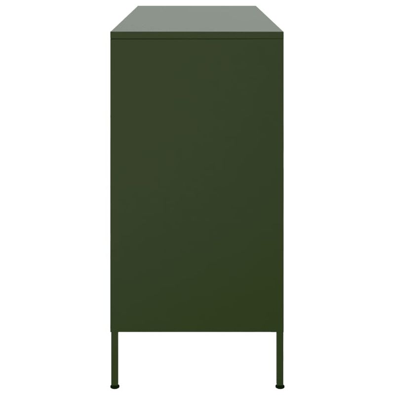 Casa si Gradina - Mobilier - Comode si corpuri - Comode - Dulap, verde masliniu, 100,5x39x79 cm, otel laminat la rece - Infinity.ro