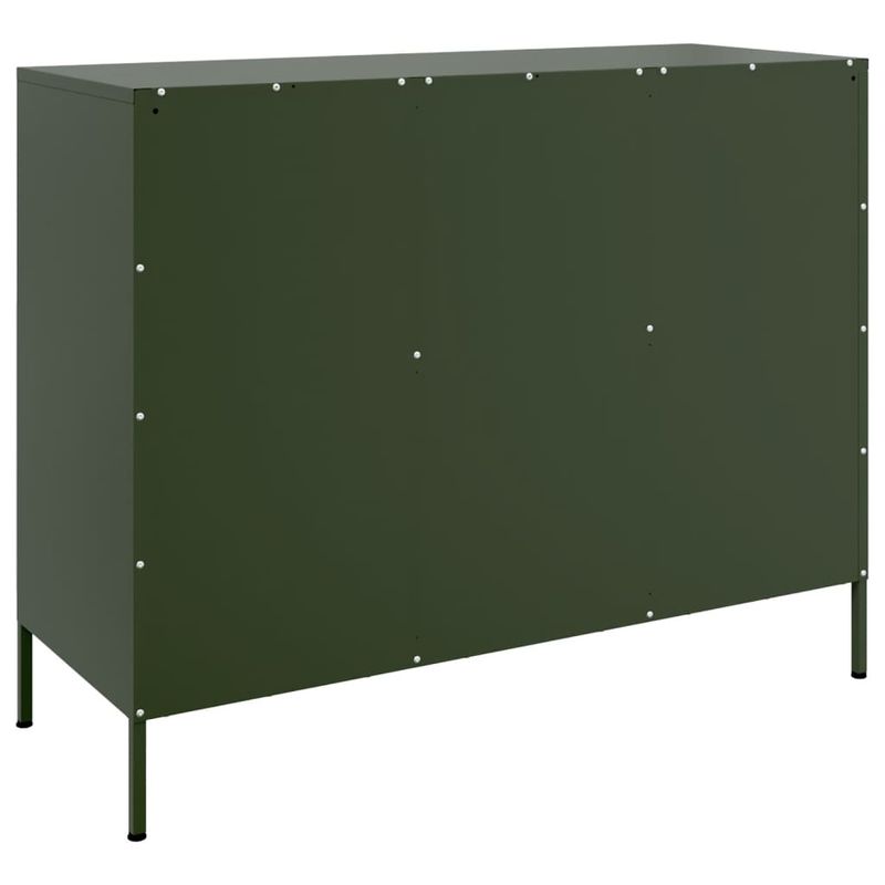 Casa si Gradina - Mobilier - Comode si corpuri - Comode - Dulap, verde masliniu, 100,5x39x79 cm, otel laminat la rece - Infinity.ro