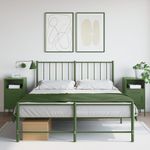 Casa si Gradina - Mobilier - Comode si corpuri - Noptiere - Noptiere 2 buc. verde maslina 36x39x68cm otel laminat la rece - Infinity.ro