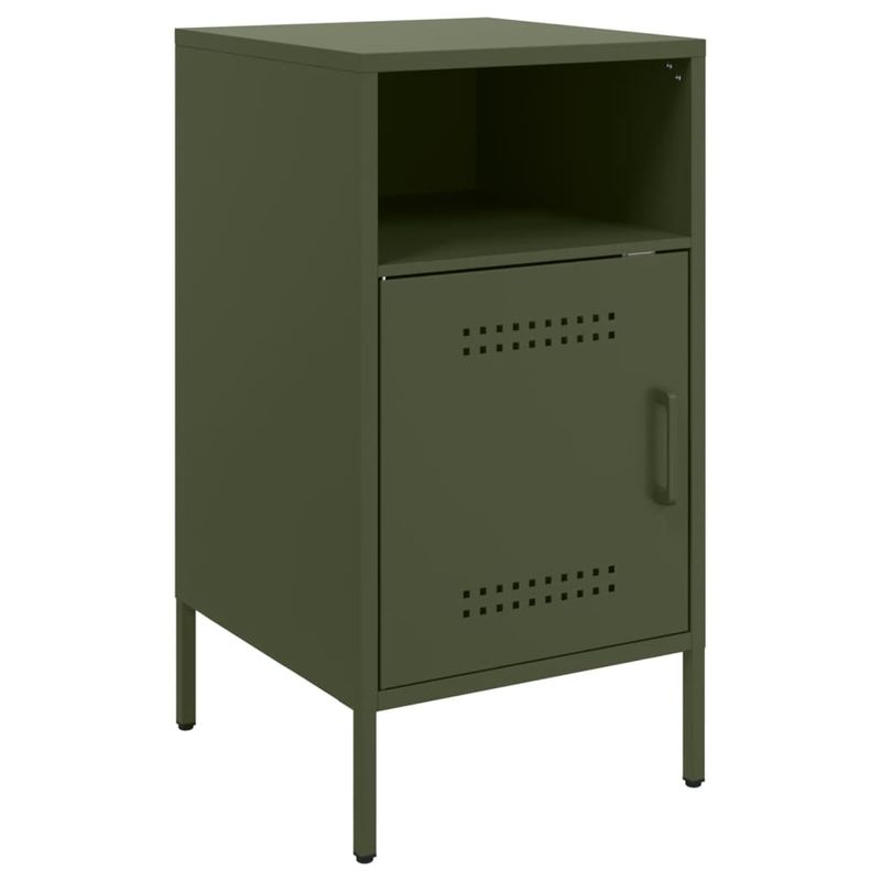 Casa si Gradina - Mobilier - Comode si corpuri - Noptiere - Noptiere 2 buc. verde maslina 36x39x68cm otel laminat la rece - Infinity.ro