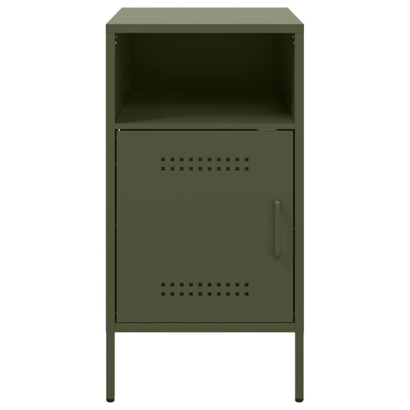 Casa si Gradina - Mobilier - Comode si corpuri - Noptiere - Noptiere 2 buc. verde maslina 36x39x68cm otel laminat la rece - Infinity.ro