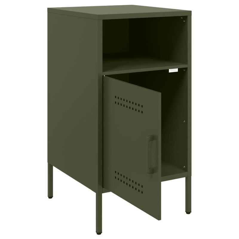 Casa si Gradina - Mobilier - Comode si corpuri - Noptiere - Noptiere 2 buc. verde maslina 36x39x68cm otel laminat la rece - Infinity.ro