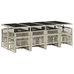 Casa si Gradina - Gradina si terasa - Mobilier exterior - Seturi mobila gradina - Set mobilier de gradina cu perne 13 piese gri deschis poliratan - Infinity.ro