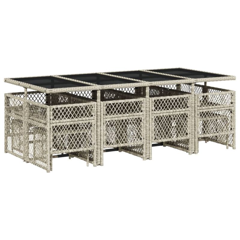 Casa si Gradina - Gradina si terasa - Mobilier exterior - Seturi mobila gradina - Set mobilier de gradina cu perne 13 piese gri deschis poliratan - Infinity.ro