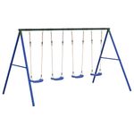 Jucarii, Copii si Bebe - Jucarii si jocuri - Jucarii de exterior - Spatii de joaca si accesorii - Set leagan de exterior, cu 4 leagane, albastru - Infinity.ro