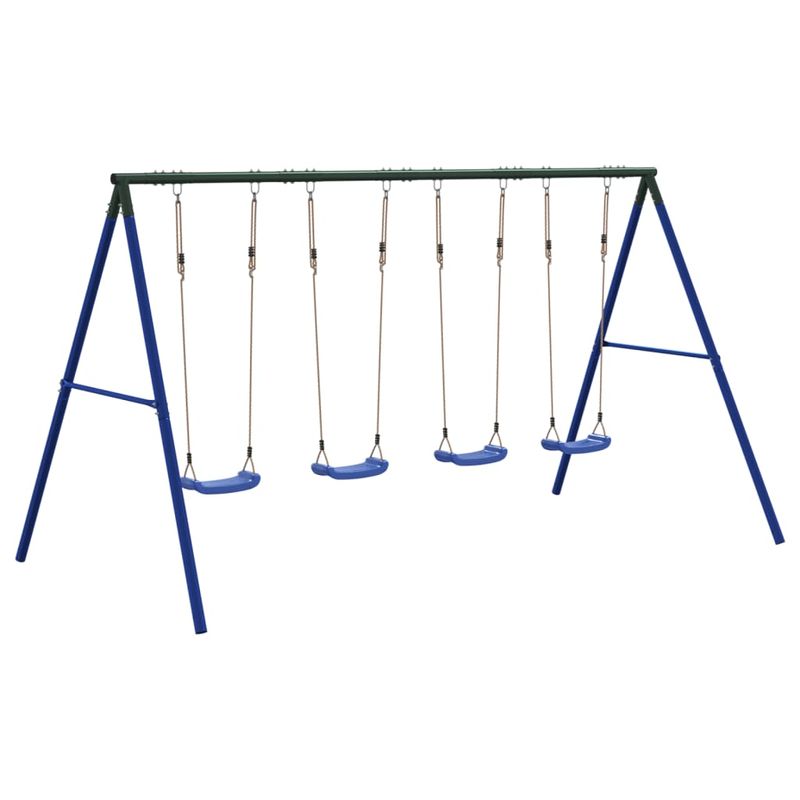 Jucarii, Copii si Bebe - Jucarii si jocuri - Jucarii de exterior - Spatii de joaca si accesorii - Set leagan de exterior, cu 4 leagane, albastru - Infinity.ro