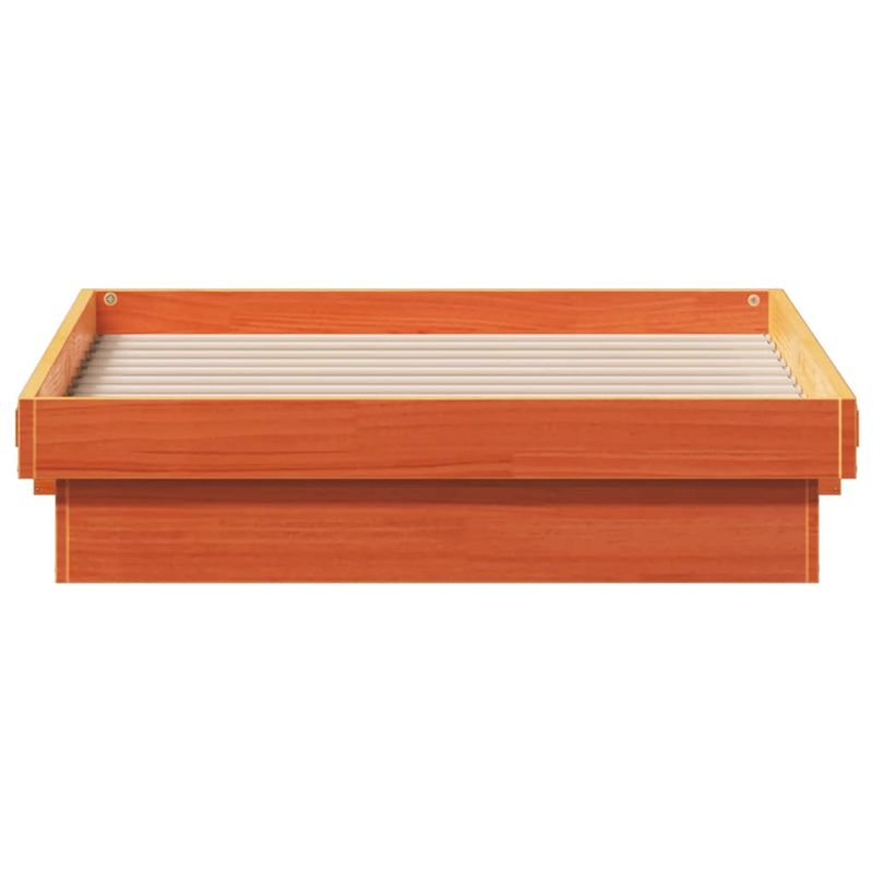 Casa si Gradina - Mobilier - Paturi si accesorii - Paturi - Cadru de pat cu LED, maro ceruit, 75x190 cm, lemn masiv pin - Infinity.ro