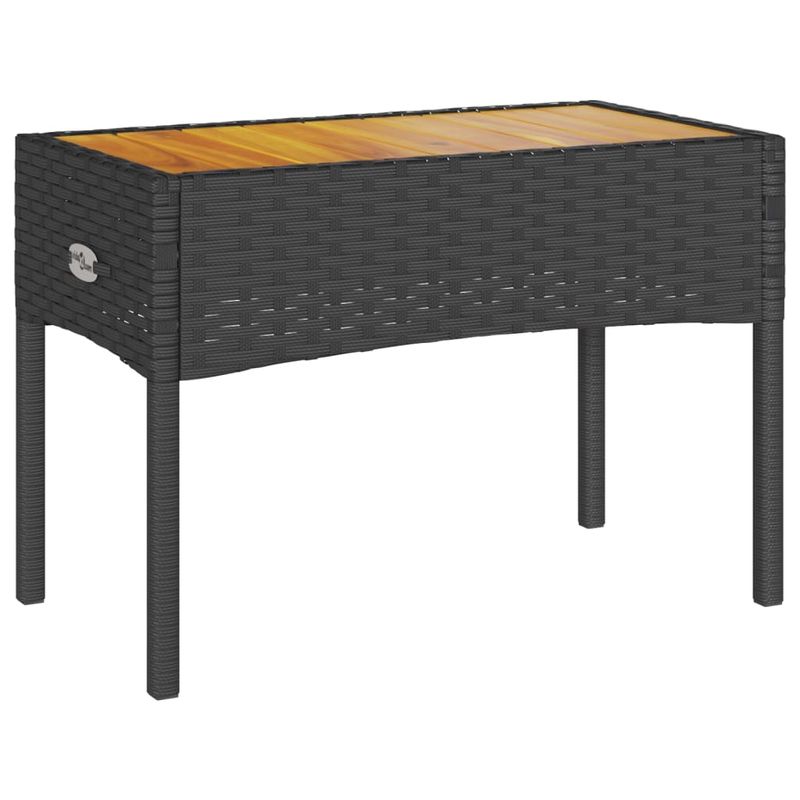 Casa si Gradina - Gradina si terasa - Mobilier exterior - Bancute de gradina - Banca de gradina cu 2 locuri/perne/masa, negru, poliratan - Infinity.ro