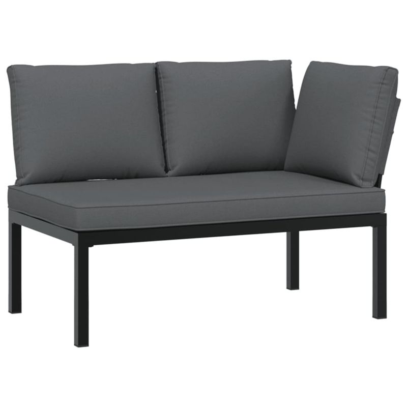 Casa si Gradina - Gradina si terasa - Mobilier exterior - Seturi mobila gradina - Set mobilier de gradina cu perne, 4 piese, negru, aluminiu - Infinity.ro