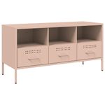 Casa si Gradina - Mobilier - Comode si corpuri - Comode - Dulap TV, roz, 100,5x39x50,5 cm, otel laminat la rece - Infinity.ro
