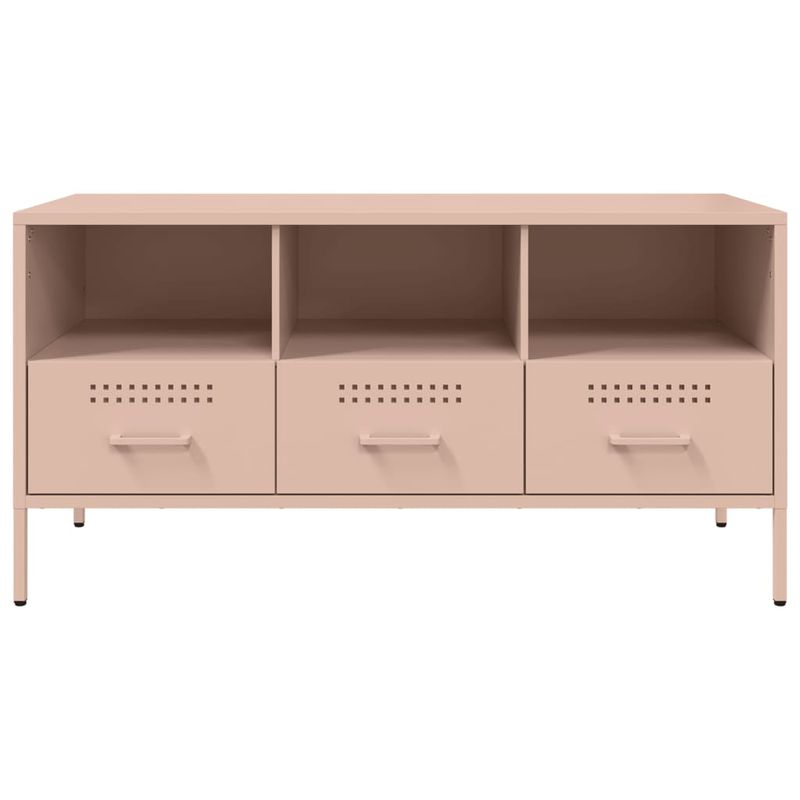 Casa si Gradina - Mobilier - Comode si corpuri - Comode - Dulap TV, roz, 100,5x39x50,5 cm, otel laminat la rece - Infinity.ro