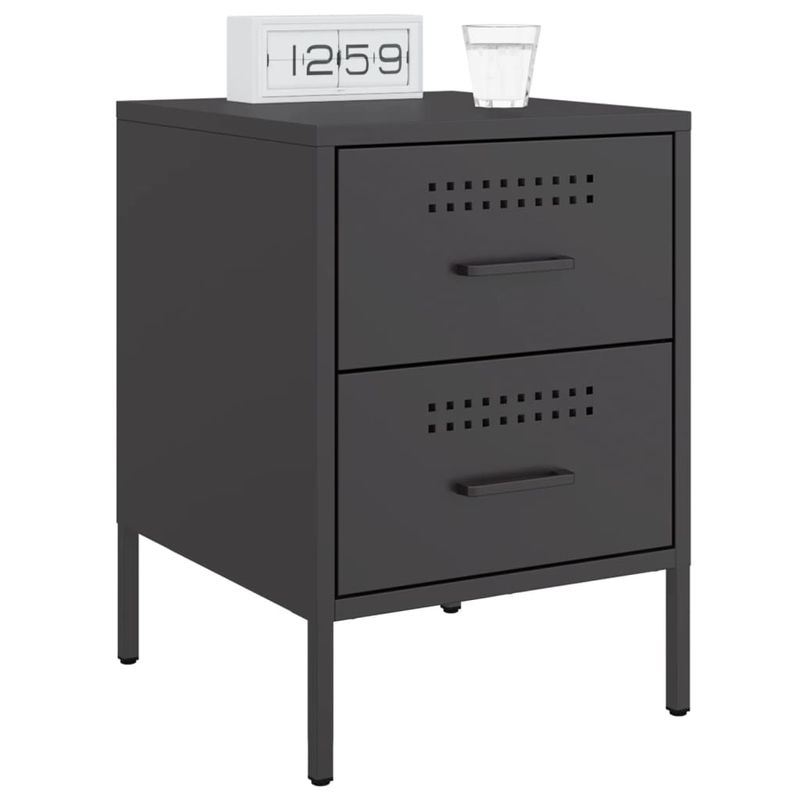 Casa si Gradina - Mobilier - Comode si corpuri - Noptiere - Noptiera, negru, 36x39x50,5 cm, otel - Infinity.ro