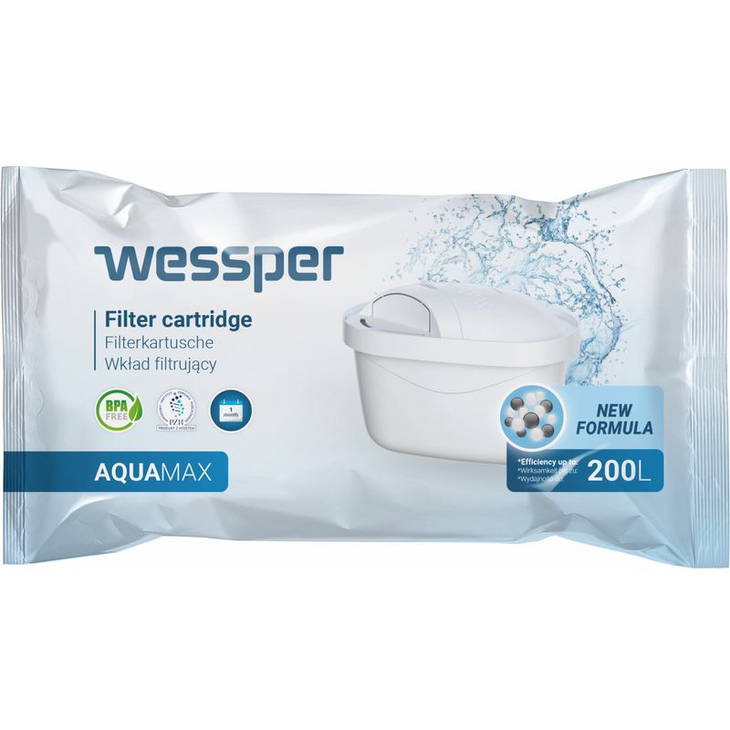 Casa si Gradina - Bucatarie si vesela - Ustensile bucatarie - Cani filtrante si accesorii - Cana filtranta de sticla Wessper AquaMax Crystalline 2.5L cu filtru, Albastru - Infinity.ro