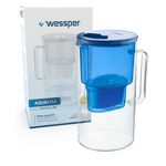 Casa si Gradina - Bucatarie si vesela - Ustensile bucatarie - Cani filtrante si accesorii - Cana filtranta de sticla Wessper AquaMax Crystalline 2.5L cu filtru, Albastru - Infinity.ro