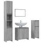 Casa si Gradina - Mobilier - Seturi de mobilier - Seturi baie - Set mobilier de baie, 4 piese, gri sonoma, lemn prelucrat - Infinity.ro
