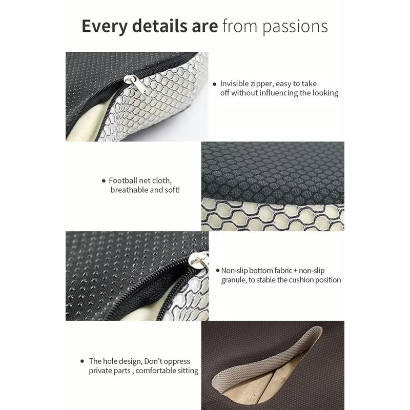 Casa si Gradina - Textile si covoare - Perne si pilote - Perne - Perna ortopedica sezut, din spuma cu Memorie, Superioara, scaun de masina /birou, Amelioreaza dureri Lombare si Sciatice - Infinity.ro