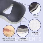 Casa si Gradina - Textile si covoare - Perne si pilote - Perne - Perna ortopedica sezut, din spuma cu Memorie, Superioara, scaun de masina /birou, Amelioreaza dureri Lombare si Sciatice - Infinity.ro