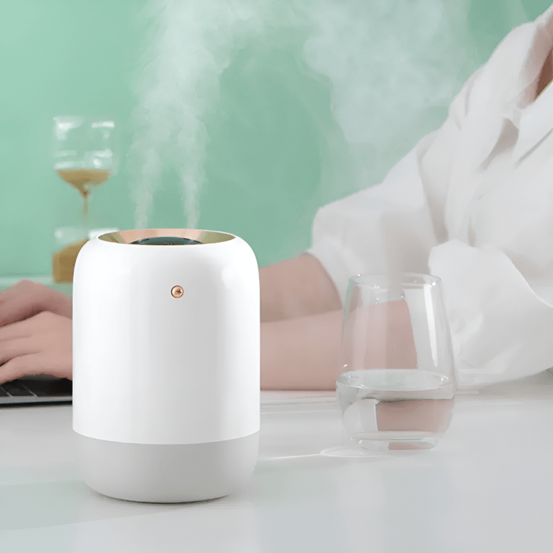 Electronice si Electrocasnice - Climatizare si sisteme de incalzire - Aparate filtrare aer - Umidificatoare - Umidificator de Aer Ultrasonic, cu Difuzor Aromaterapie, Afisaj LED, Sterilizare UV, Pulverizare Dubla, Portabil - Infinity.ro