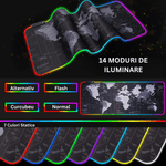 PC, gaming si accesorii - Periferice PC - Mousepad - Mousepad Mare Cauciucat, Pentru Gaming, Birou, Office, cu Iluminare LED RGB, Antiderapant, Cusaturi Anti-Rupere - Infinity.ro