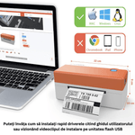 PC, gaming si accesorii - Imprimante, scanere & consumabile - Imprimante - Imprimante termice - Imprimanta Termica, pentru Etichete si AWB-uri, Viteza Printare Mare, 150 mm/s, 203DPI, Latime Hartie 120 mm - Infinity.ro