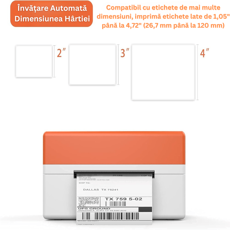 PC, gaming si accesorii - Imprimante, scanere & consumabile - Imprimante - Imprimante termice - Imprimanta Termica, pentru Etichete si AWB-uri, Viteza Printare Mare, 150 mm/s, 203DPI, Latime Hartie 120 mm - Infinity.ro