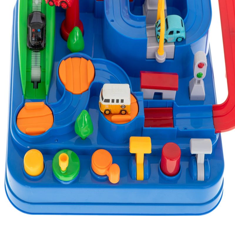 Jucarii, Copii si Bebe - Jucarii si jocuri - Vehicule si jucarii cu telecomanda - Masinute - Pista de Masini, Traseu cu Obstacole, Elemente Mobile, Butoane Control, 4 Masinute, de Politie, Pompieri, Curse - Infinity.ro