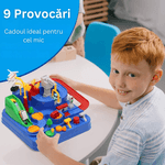 Jucarii, Copii si Bebe - Jucarii si jocuri - Vehicule si jucarii cu telecomanda - Masinute - Pista de Masini, Traseu cu Obstacole, Elemente Mobile, Butoane Control, 4 Masinute, de Politie, Pompieri, Curse - Infinity.ro