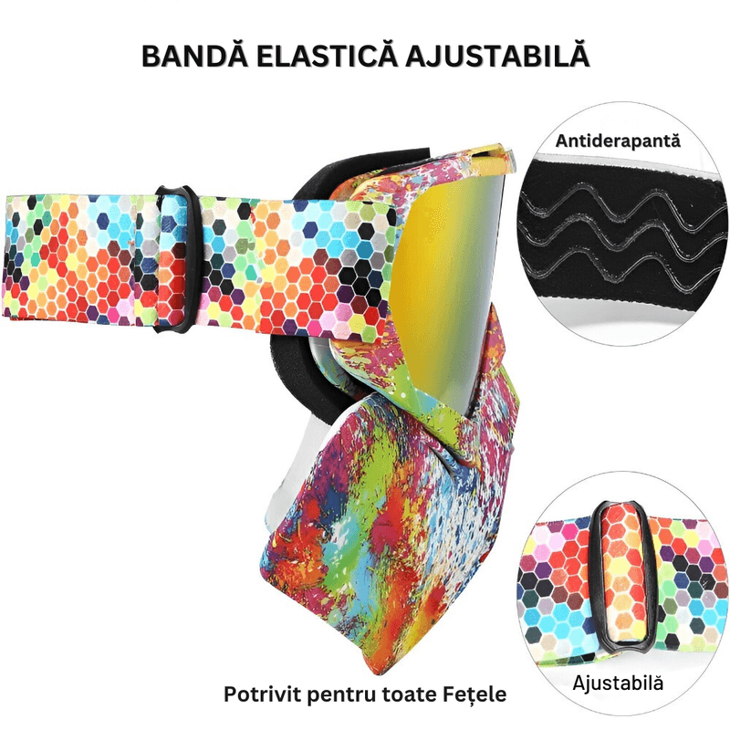 Sport si Outdoor - Echipament Sportiv - Accesorii echipament sportiv - Ochelari sport - Masca cu Ochelari de Protectie, Rezistenta la Frig si Vant, Lentile HD, Protectie UV, Respirabila, Confortabila - Infinity.ro