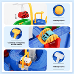 Jucarii, Copii si Bebe - Jucarii si jocuri - Vehicule si jucarii cu telecomanda - Masinute - Pista de Masini, Traseu cu Obstacole, Elemente Mobile, Butoane Control, 4 Masinute, de Politie, Pompieri, Curse - Infinity.ro