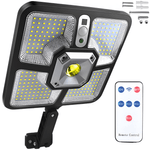 Casa si Gradina - Corpuri si surse de iluminat - Iluminat exterior - Lampi solare - Lampa Solara, cu Panou Solar Incorporat, 220 LED SMD, Telecomanda, cu Senzori de Amurg, Miscare si Lumina - Infinity.ro