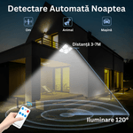 Casa si Gradina - Corpuri si surse de iluminat - Iluminat exterior - Lampi solare - Lampa Solara, cu Panou Solar Incorporat, 220 LED SMD, Telecomanda, cu Senzori de Amurg, Miscare si Lumina - Infinity.ro