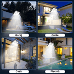 Casa si Gradina - Corpuri si surse de iluminat - Iluminat exterior - Lampi solare - Lampa Solara, cu Panou Solar Incorporat, 220 LED SMD, Telecomanda, cu Senzori de Amurg, Miscare si Lumina - Infinity.ro