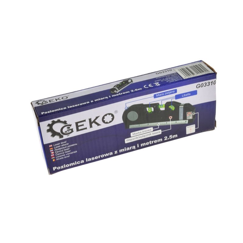 Casa si Gradina - Constructii - Scule de mana si unelte - Unelte de masurat - Nivela multifunctionala cu laser 2.5m, GEKO G03310 - Infinity.ro