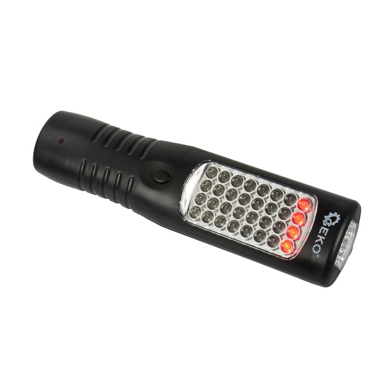 Casa si Gradina - Corpuri si surse de iluminat - Iluminat exterior - Lanterne - Lanterna pentru atelier, 28+4+3LED+carlig 230V/12V, Geko G15111 - Infinity.ro