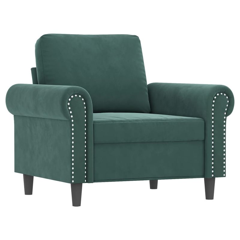 Casa si Gradina - Mobilier - Seturi de mobilier - Seturi living - Set canapea cu perne, 4 piese, verde inchis, catifea - Infinity.ro
