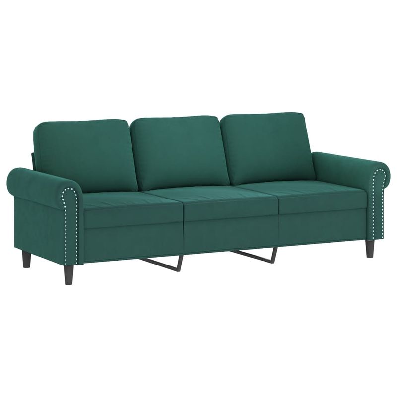 Casa si Gradina - Mobilier - Seturi de mobilier - Seturi living - Set canapea cu perne, 4 piese, verde inchis, catifea - Infinity.ro